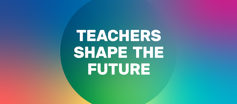 A Facebook cover image that says, "Teachers Shape the Future"